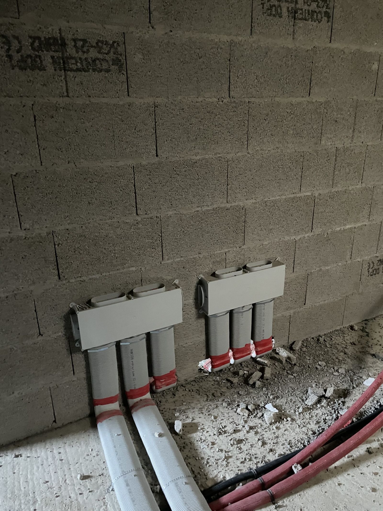 Distribution de chauffage sur chantier